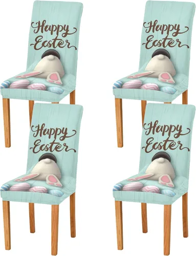 Miniatura 2 de Juego de 2 fundas elásticas para sillas de comedor, extraíbles y lavables, para cocina, comedor, decoración de hotel