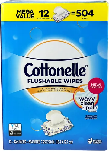Miniatura 6 de Cottonelle Fresh Care Toallitas Biodegradables, Paquete de Viaje, 12 Paquetes de Viaje de 10 Paños Cada Uno (120 Unidades)