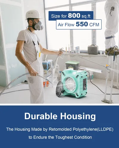 Miniatura 7 de ALORAIR PureAiro HEPA Pro 770 - Limpiador de aire industrial, sistema de filtración de 3 etapas, toma GFCI, máquina negativa, limpiador de aire
