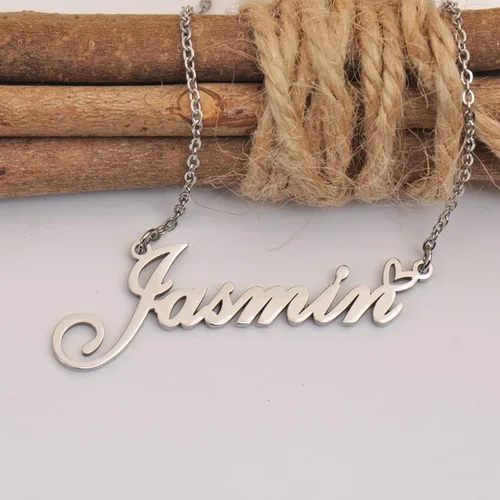 Miniatura 3 de Aoloshow Collar personalizado con nombre de corazón personalizado con cualquier nombre, joyería de acero inoxidable para mujer, regalo de graduación