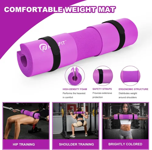 Miniatura 6 de NEALFIT Almohadilla para Barra de Pesos para Sentadillas—Almohadilla para Barra de Pesos—Ideal para Levantamiento de Pesas, Estocadas y Empujes