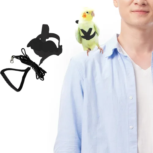 Correas y arneses ajustables para pájaros, arnés de nailon para pájaros con bonito ala para loros, accesorios para pájaros para mascotas, correa de