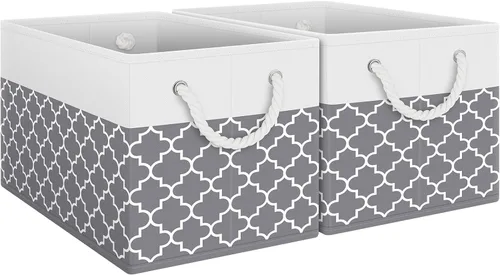 Fab totes Contenedores de almacenamiento [2 unidades], cestas de almacenamiento plegables para organizar juguetes, libros, estantes, armario, caja