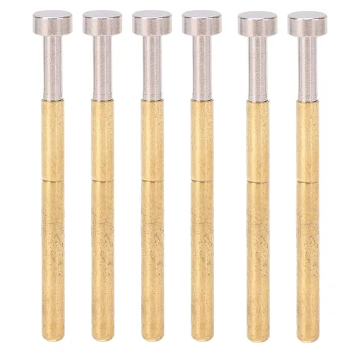 Miniatura 9 de 100pcs PCB Prueba Pogo Pin Latón Cabeza Plana Resorte Prueba Sonda 2.36mm/0.1in Tubo Diámetro 34mm/1.3in Longitud