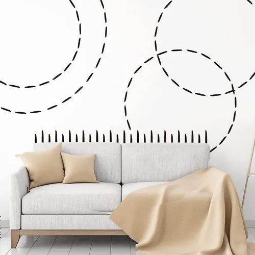 Miniatura 5 de Chinco 264 calcomanías de pared de línea negra, modernas calcomanías de pared bohemias para oficina en casa, dormitorio, guardería, sala de estar
