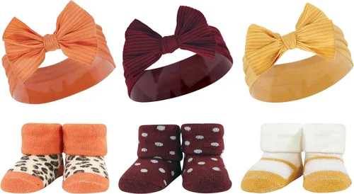 Miniatura 82 de Hudson Baby Conjunto de regalo de diadema y calcetines para niña Flor azul marino rosa