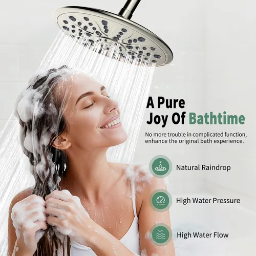 Miniatura 2 de SunCleanse Sistema de regadera, juego completo de grifo de ducha de lluvia para baño con cabezal de regadera de mano de 7 ajustes, incluye válvula