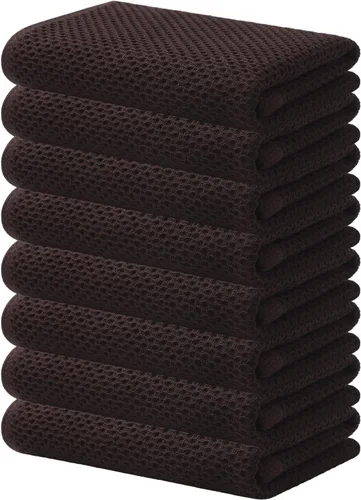 Miniatura 14 de Kitinjoy - Paños de cocina de 100 % algodón, tela de tejido gofrado, paño de limpieza ultrasuave, absorbente y de secado rápido. Gris Oscuro