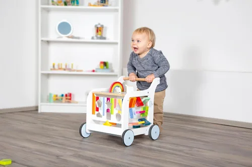 Miniatura 12 de Small Foot Wooden Toys - Andador de elefante dulce prémium y centro de actividades 5 en 1 diseñado para niños pequeños de 12 meses en adelante