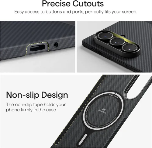 Miniatura 6 de pitaka Funda para Z fold 7, compatible con MagSafe, funda delgada y ligera para Galaxy Z Fold 7 con sensación táctil sin funda, hecha de fibra