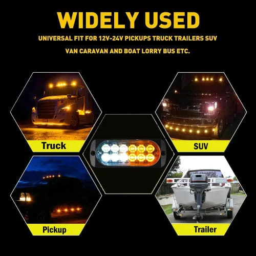 Miniatura 2 de Barra de luz estroboscópica intermitente de advertencia de peligro de emergencia de 12 LED, ultra delgada, para vehículos todoterreno, ATV