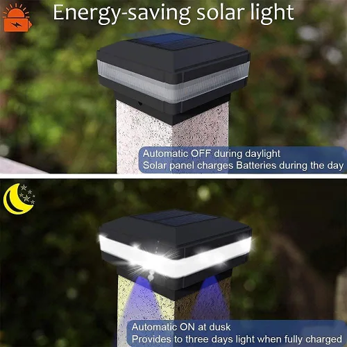 Miniatura 2 de Sumaote Luz solar para poste de poste, luz solar LED impermeable para exteriores para postes de madera de 4 x 4, 5 x 5, 6 x 6, luces de valla, Blanco