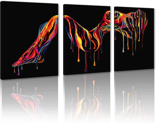 Miniatura 96 de Novatique 3 piezas de arte de pared sexy en blanco y negro para parejas desnudas, decoración de pared abstracta de amor para mujeres y hombres, arte