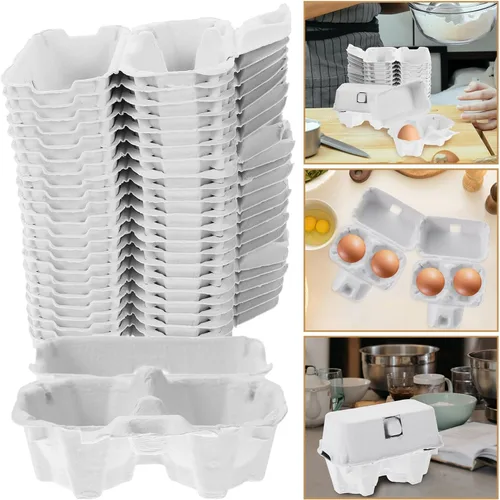 Miniatura 4 de Cartón de huevos de 2 unidades: cajas de papel pequeñas para huevos frescos, cajas de cartón vacías para el mercado de agricultores, manualidades