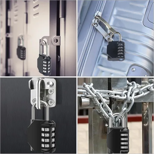 Miniatura 7 de Candados de combinación impermeables de 4 dígitos con código de combinación, cerradura de combinación de aleación de zinc para puerta, cajas