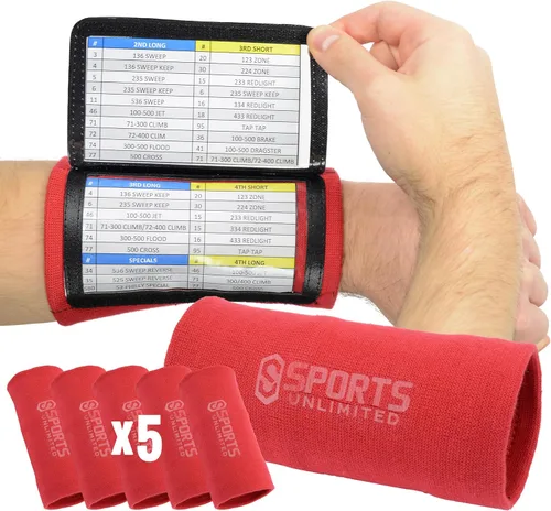 Miniatura 44 de Sports Unlimited Banda Instructora Triple para Adultos, Muñequeras de Fútbol para Jugadas, Muñequeras de Béisbol, Bandas de Brazo QB Negro