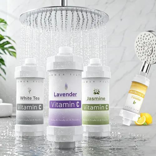 Miniatura 23 de 8 filtros de ducha de vitamina C para filtro de agua dura, accesorios de baño para ducha, bañera, lavanda, jazmín, té blanco, océano, melocotón