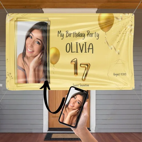 Miniatura 21 de NiceMemoryLLC - Cartel de vinilo personalizable con texto en inglés «Happy Birthday», telón de fondo de fiesta, regalo y decoración, de NiceMemoryLLC
