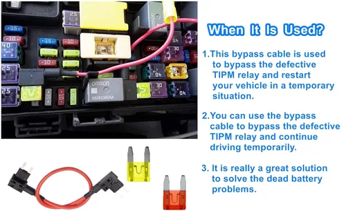 Miniatura 3 de TIPM Cable de derivación, adaptador de fusible, portafusibles, cable de derivación de relé de bomba de combustible para reparación compatible