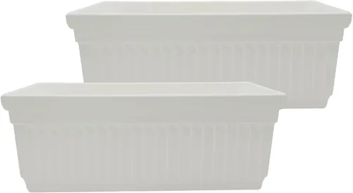 Miniatura 18 de The HC Companies Macetero veneciano de 18 pulgadas con tapón de drenaje, macetas de plástico ligero resistente a los rayos UV para interiores y Negro