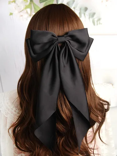 Miniatura 2 de SUSULU Pinzas para el cabello con lazo de cinta negra con cola larga, horquillas para fiestas y accesorios para mujeres y niñas, 2