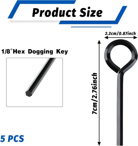 Miniatura 2 de Abeillo Paquete de 5 llaves Allen de 1/8 pulgadas, llave hexagonal para puerta de barra de empuje, llave hexagonal estándar con bucle completo
