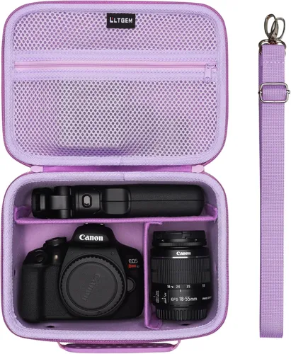 Miniatura 32 de Estuche para cámara compatible con Canon EOS Rebel T7/R50/R6 Mark II/R100/R50 V/T6/R8/R10/R5 Mark II/RP/R7/5D Mark IV/SL3/R5/T100 DSLR, lente
