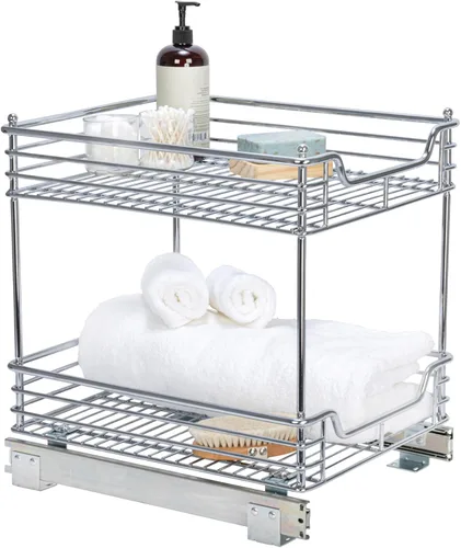 Miniatura 22 de Household Essentials Glidez Organizador de almacenamiento multiusos de acero cromado extraíble/deslizante para uso debajo del gabinete - Diseño de 2