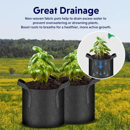 Miniatura 6 de iPower Paquete de 10 bolsas de 3 galones para plantas de tela no tejida gruesa resistente para cultivo de papas, contenedor duradero con aireación