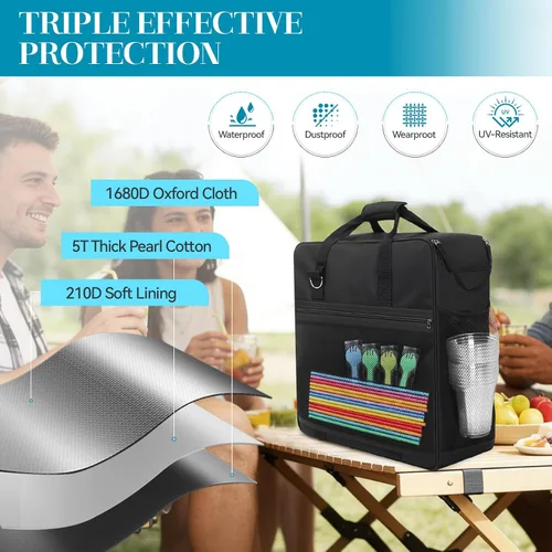Miniatura 5 de Bolsa de transporte para máquina Ninja Slushie FS301 y FS300 y FS305, funda de almacenamiento acolchada de viaje de apertura lateral, protector