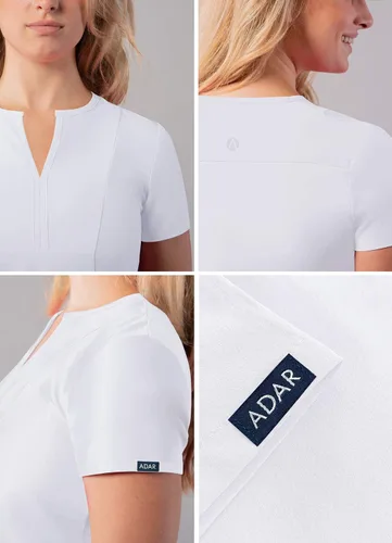 Miniatura 3 de Adar - Ropa quirúrgica Addition para mujer, blusa médica con cuello en V y muescas