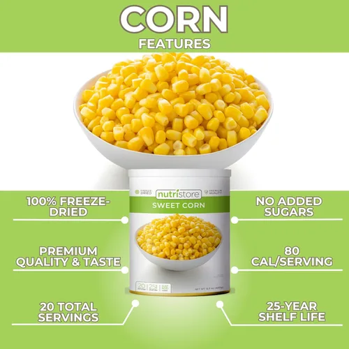 Miniatura 5 de Nutristore Verduras liofilizadas Almacenamiento de alimentos de emergencia Vida útil de 25 años Preparación de grapas de despensa Brócoli