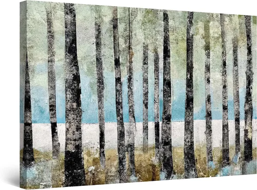 Miniatura 60 de Startonight Lienzo decorativo abstracto para pared, pintura del árbol de la vida amarillo, impresión grande estirada, moderna para dormitorio o sala