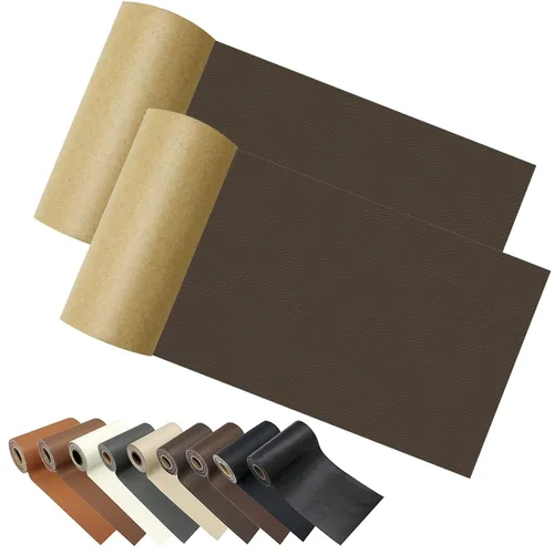 Kit de cinta de reparación de cuero para camillas, 2 paquetes de adhesivo de 4 x 60 pulgadas, para sofá, muebles, sofá, cinturones de seguridad de