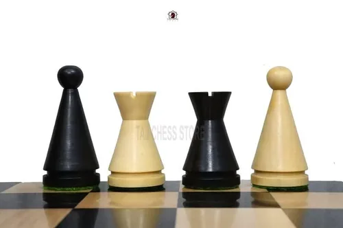 Miniatura 3 de Juego de ajedrez ruso ponderado, solo piezas de ajedrez minimalista en cono, juego de ajedrez de madera con peso, tamaño King de 4.1 pulgadas