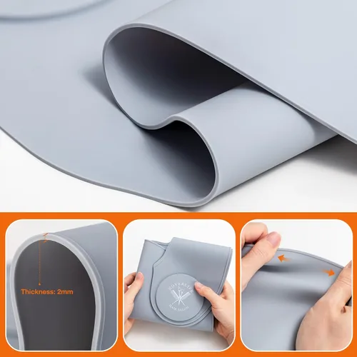 Miniatura 5 de Noverlife Hair Cutting Collar, Waterproof Silicone Hair Dye Collar, Barber Hair Cutting Pad Haircut Neck Wrap for Salon Gris - Largo