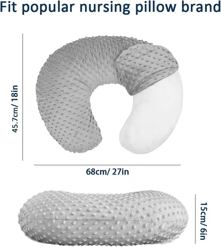 Miniatura 3 de Minky - Funda de almohada para lactancia materna, en forma de U, para bebé, niño y niña, solo funda (azul marino)