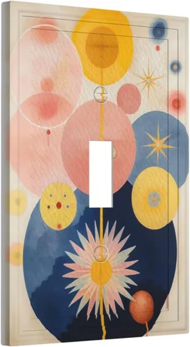 Miniatura 2 de Cubiertas de Interruptor de Luz Artísticas Decorativas Boho Figura Abstracta Interruptor de Pared Único Placa de Interruptor Decorativo Placa
