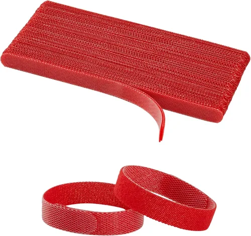 Miniatura 8 de 50 piezas de bridas de cable ajustables reutilizables, paño de microfibra utilizado para la gestión de cables de enlace de computadora (blanco)