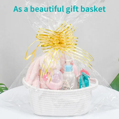 Miniatura 4 de ABenkle Cesta de almacenamiento pequeña, mini canasta, bonita canasta tejida de cuerda de algodón, cesta de estante, cesta de almacenamiento