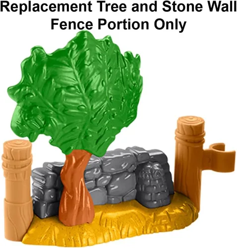 Miniatura 5 de Pieza de repuesto para juego de pesebre Fisher-Price Little People – HMX70 ~ Porción de valla de pared de árbol y piedra – Se engancha