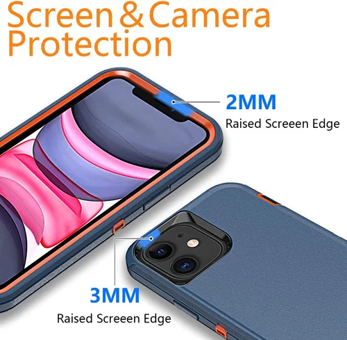 Miniatura 5 de YmhxcY Funda para iPhone 11 a prueba de golpes, a prueba de caídas, a prueba de polvo, a prueba de caídas, 3 capas, duradera, funda de teléfono