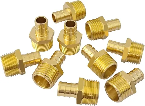 Miniatura 7 de Hooshing Paquete de 5 adaptadores macho Pex de 1/2 pulgada x 1/2 pulgada NPT de latón