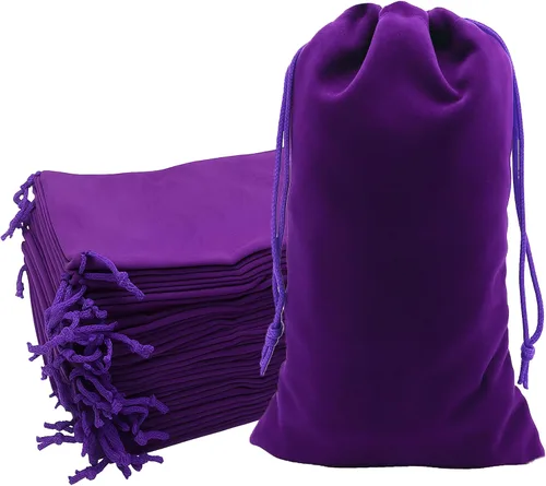 Miniatura 29 de Mandala Crafts Bolsas de terciopelo negro con cordón de 14 x 14 pulgadas, 10 bolsas grandes de terciopelo con cordón a granel para regalos de fiesta