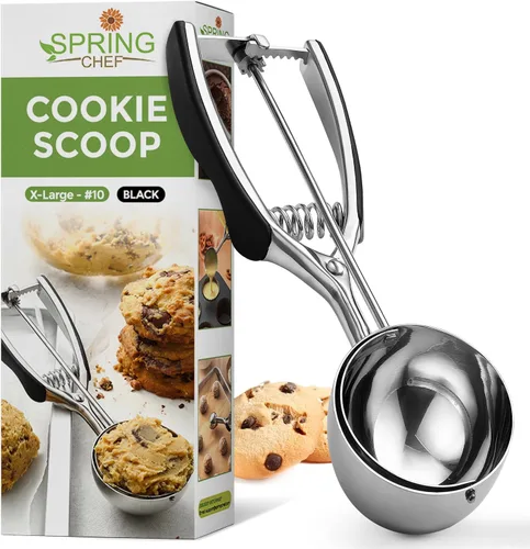 Miniatura 17 de Spring Chef Rojo Mediano 1.7 Cucharadas Cuchara para Galletas para Hornear - Cuchara Bolera para Melón de Acero Inoxidable #40 con Liberación