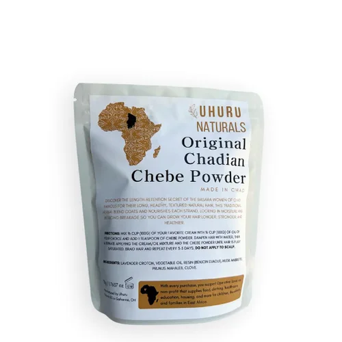 Miniatura 6 de Uhuru Naturals Chadian Chebe en polvo original (0.71 onzas), ingredientes totalmente naturales que promueven el crecimiento del cabello, ayuda a