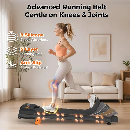 Miniatura 6 de Walking Pad Treadmill for Home and Office — Under Desk Treadmill with Remote Control, LED Display, 2.5HP Quiet Motor, Manual Incline, 300 lbs