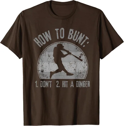 Miniatura 7 de Cómo Bunt Don't Hit A Dinger - Camiseta divertida de béisbol y sóftbol, Negro, S