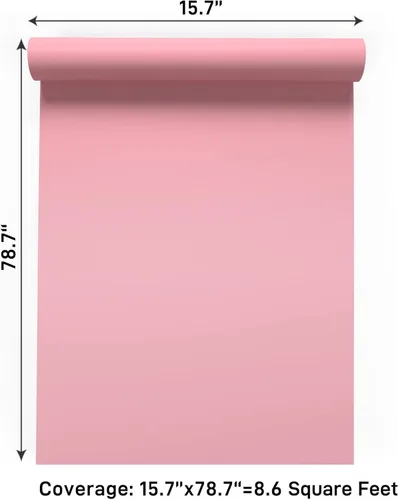 Miniatura 9 de VaryPaper Papel adhesivo rosa de 15.7 x 78.7 pulgadas para armarios, despegar y pegar, autoadhesivo, extraíble, color sólido, papel tapiz