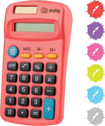 Miniatura 8 de Calculadora púrpura, energía solar pequeña básica y funciona con pilas, pantalla grande de cuatro funciones, calculadora de mano con alimentación